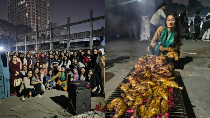 নারীবান্ধব ক্যাম্পাস গড়ার দাবিতে ‘প্রশাসন পোড়া ও বারবিকিউ সন্ধ্যা’